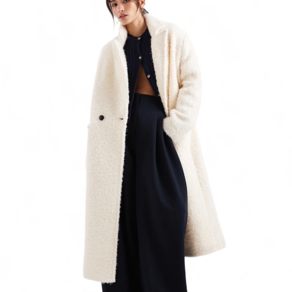 ASOS DESIGN wool rich textured oversized dad coat  Maxi length coat
